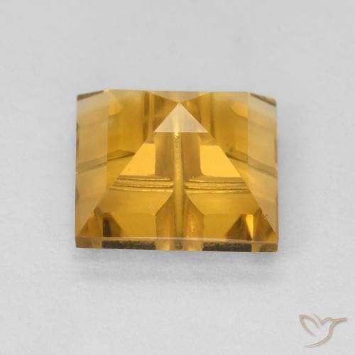 Citrine Doré foncé naturelle Carré, 1.67 ct, VS