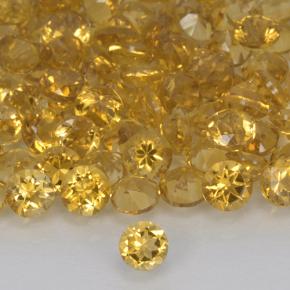 Citrine Orange Doré naturelle Coupe roude, 0.17 ct, VVS-VS