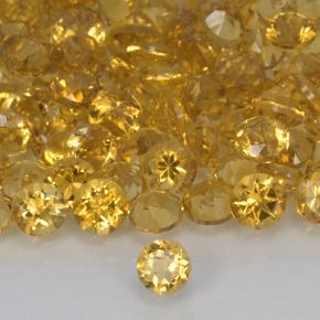 Citrine Orange Doré naturelle Coupe roude, 0.17 ct, VVS-VS