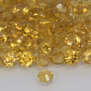 Citrine Orange Doré naturelle Coupe roude, 0.17 ct, VVS-VS