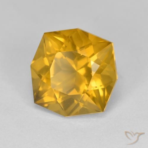 Citrine Orange doré naturelle Fantaisie, 3.72 ct, VVS-VS