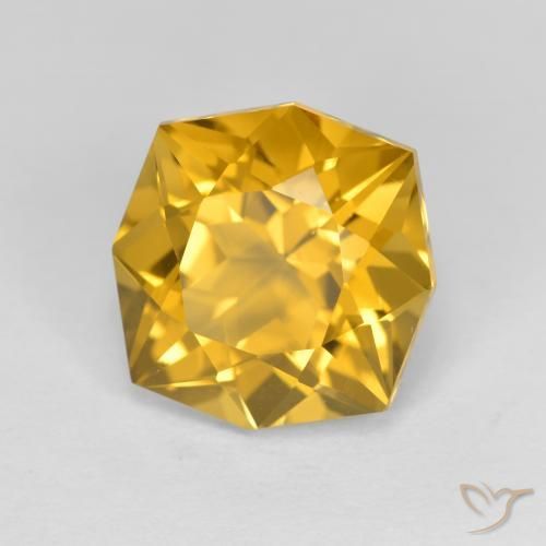 Citrine Orange doré naturelle Fantaisie, 3.97 ct, VVS-VS