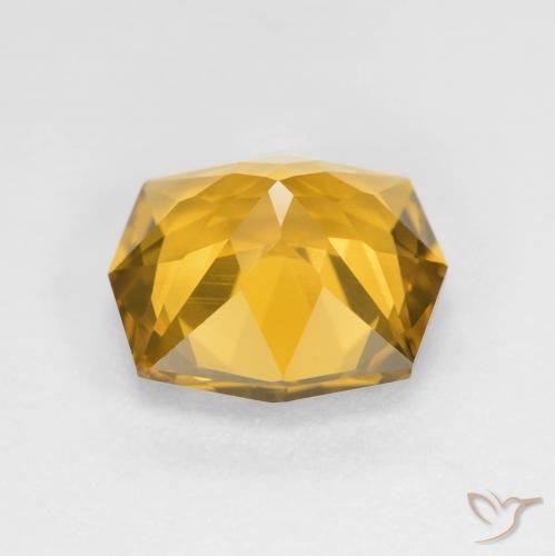 Citrine Doré naturelle Octogone / coupe Émeraude, 3.61 ct, VVS