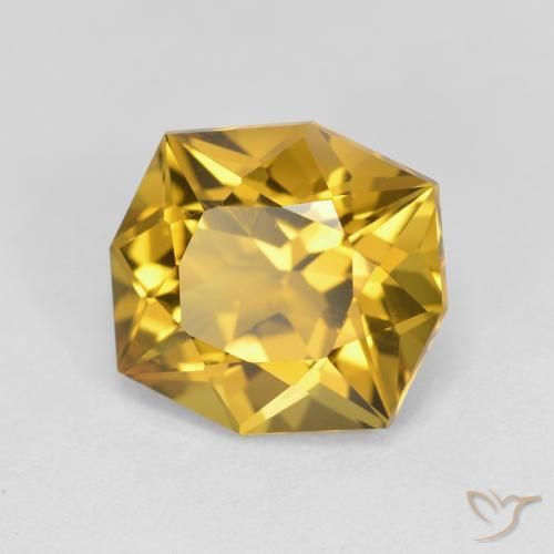 Citrine Doré moyen naturelle Octogone / coupe Émeraude, 3.20 ct, VVS