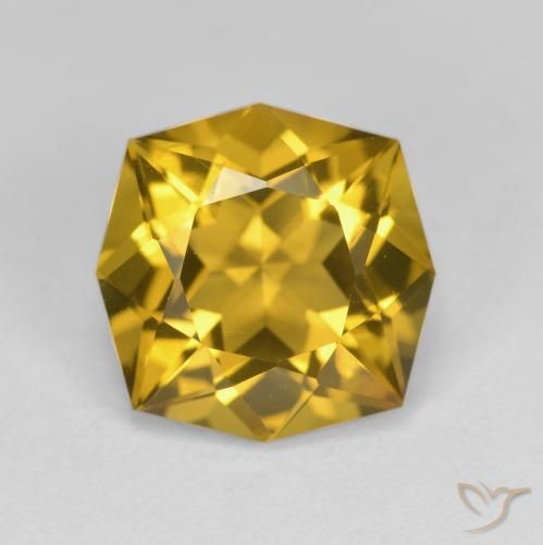 4.09ct Naturel Orange Doré Citrine, Taille émeraude, VVS