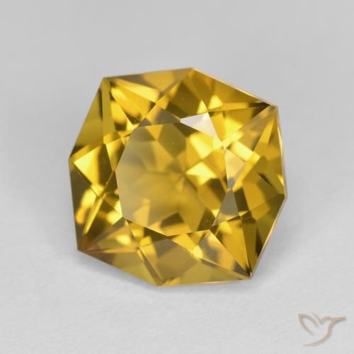 Citrine Orange Doré naturelle Octogone / coupe Émeraude, 4.09 ct, VVS