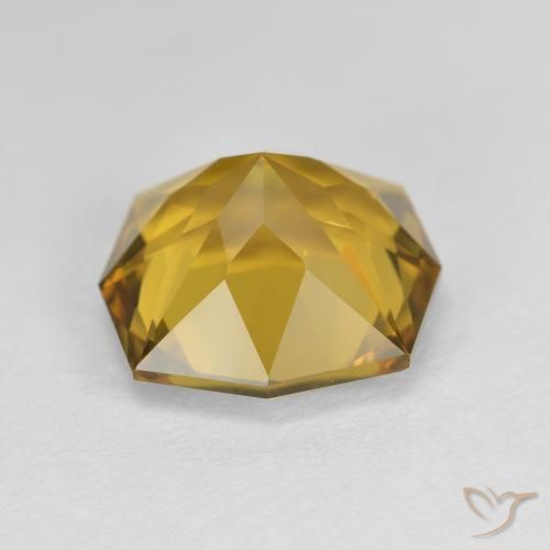 Citrine Orange Doré naturelle Octogone / coupe Émeraude, 4.09 ct, VVS