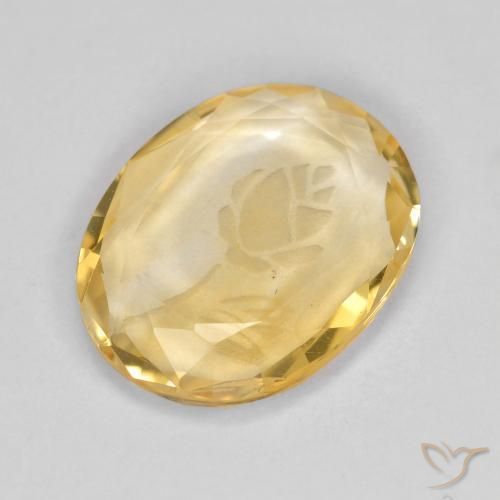 Citrine Doré léger naturelle ovale, 1.42 ct, Transparent