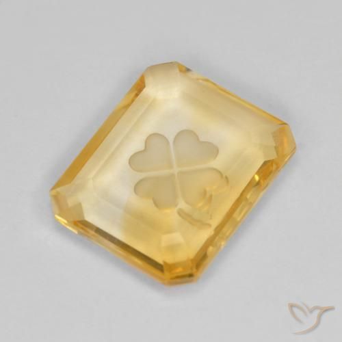 Citrine Or naturelle Octogone / coupe Émeraude, 3.40 ct, Transparent