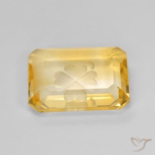 Citrine Or naturelle Octogone / coupe Émeraude, 3.40 ct, Transparent