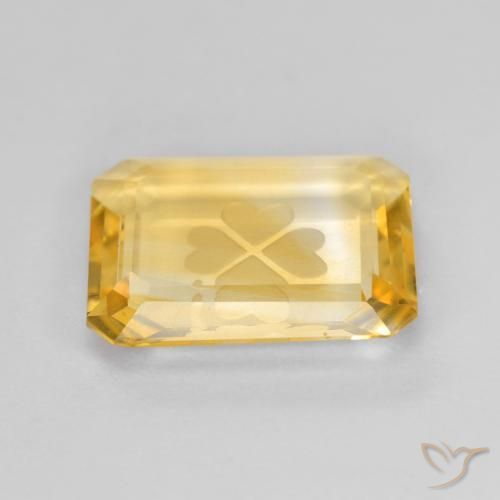 Citrine Doré vif naturelle Octogone / coupe Émeraude, 3.20 ct, Transparent
