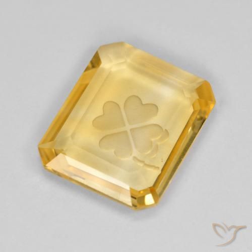Citrine Or moyen naturelle Octogone / coupe Émeraude, 3.42 ct, Transparent