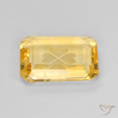 Citrine Or moyen naturelle Octogone / coupe Émeraude, 3.42 ct, Transparent
