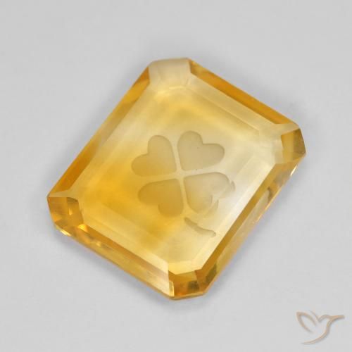 Citrine Or moyen naturelle Octogone / coupe Émeraude, 3.22 ct, Transparent