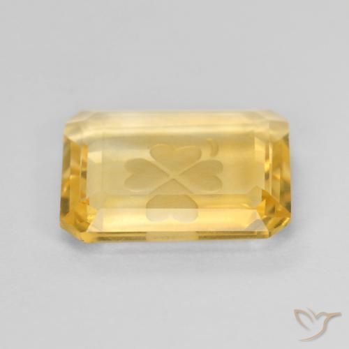 Citrine Or moyen naturelle Octogone / coupe Émeraude, 3.45 ct, Transparent