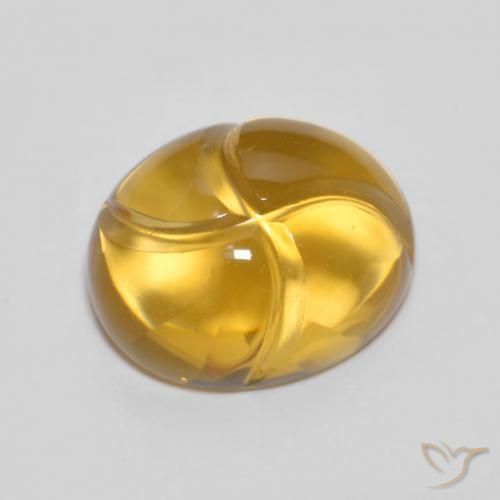 Citrine Orange doré naturelle ovale, 2.81 ct, Transparent