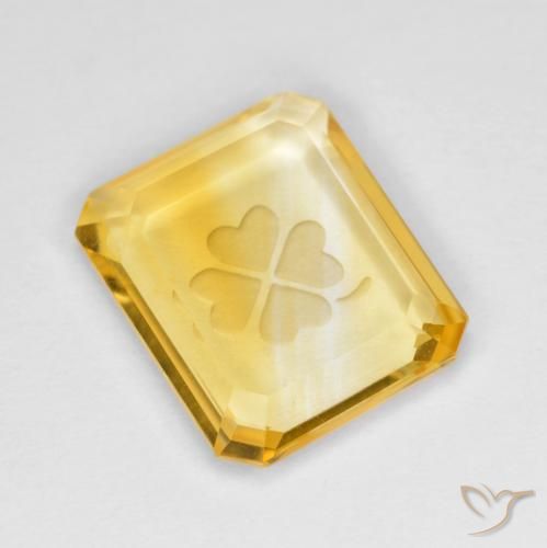 Citrine Doré moyen naturelle Octogone / coupe Émeraude, 3.45 ct, Transparent