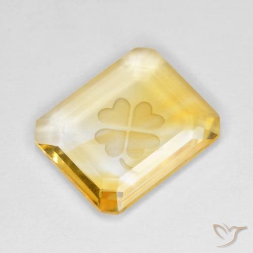 Citrine Or naturelle Octogone / coupe Émeraude, 2.67 ct, Transparent