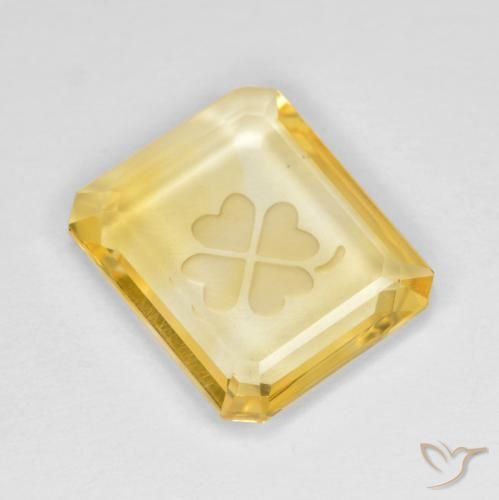Citrine Or moyen naturelle Octogone / coupe Émeraude, 3.25 ct, Transparent