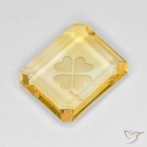 Citrine Or moyen naturelle Octogone / coupe Émeraude, 3.25 ct, Transparent