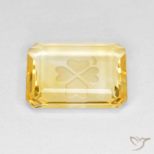 Citrine Or moyen naturelle Octogone / coupe Émeraude, 3.25 ct, Transparent