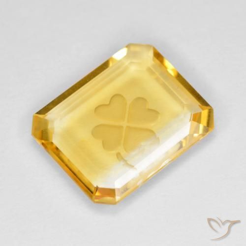 3.31ct Naturel Or moyen Citrine, Taille émeraude, Transparent