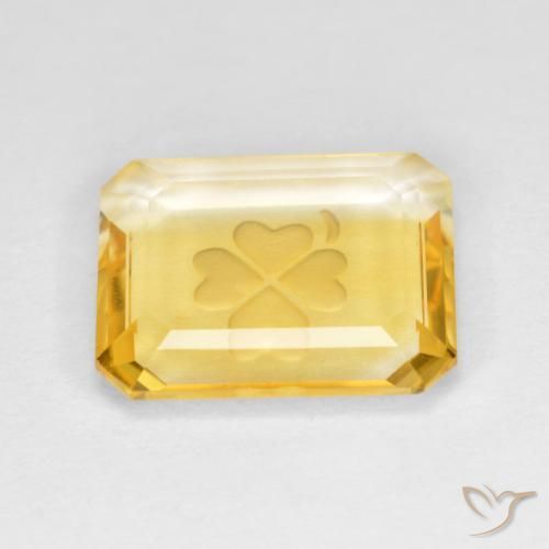 Citrine Or moyen naturelle Octogone / coupe Émeraude, 3.31 ct, Transparent