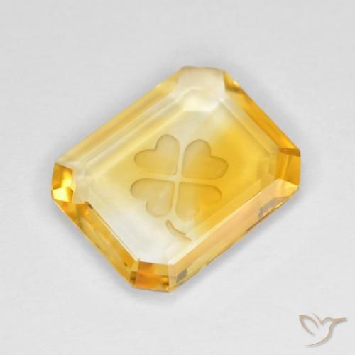 2.72ct Naturel Doré moyen Citrine, Taille émeraude, Transparent