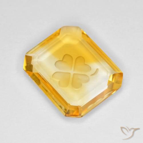 Citrine Doré moyen naturelle Octogone / coupe Émeraude, 2.72 ct, Transparent