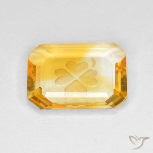 Citrine Doré moyen naturelle Octogone / coupe Émeraude, 2.72 ct, Transparent