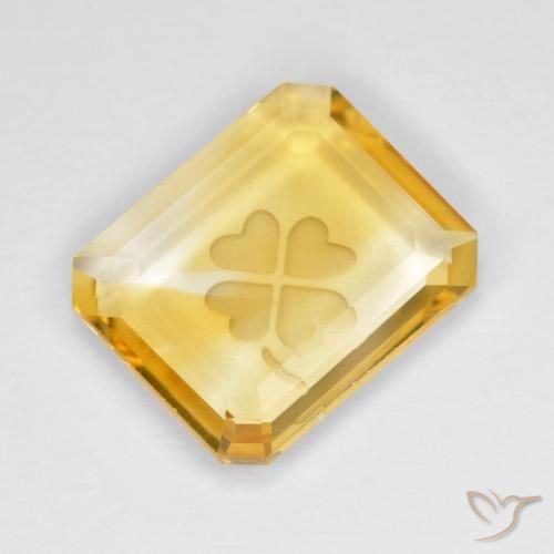 Citrine Doré moyen naturelle Octogone / coupe Émeraude, 3.51 ct, Transparent