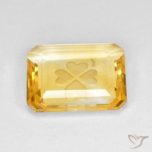 Citrine Doré moyen naturelle Octogone / coupe Émeraude, 3.51 ct, Transparent