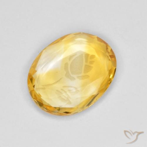 Citrine Doré vif naturelle ovale, 1.53 ct, Transparent