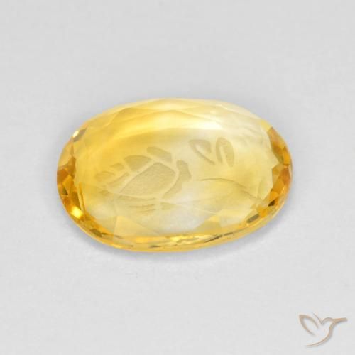 Citrine Doré vif naturelle ovale, 1.53 ct, Transparent