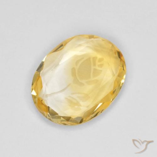 Citrine Or naturelle ovale, 1.41 ct, Transparent