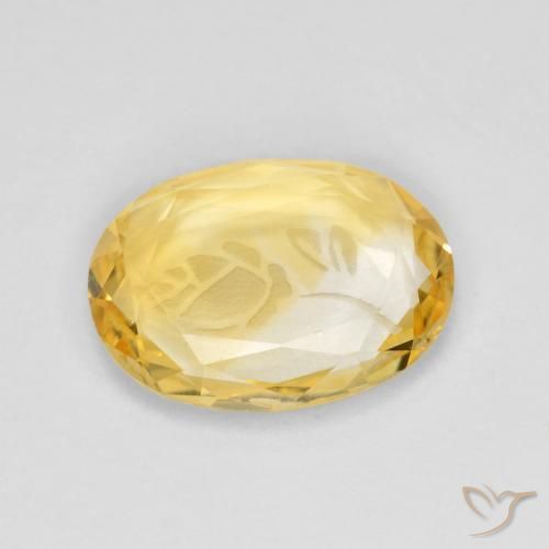Citrine Or naturelle ovale, 1.41 ct, Transparent