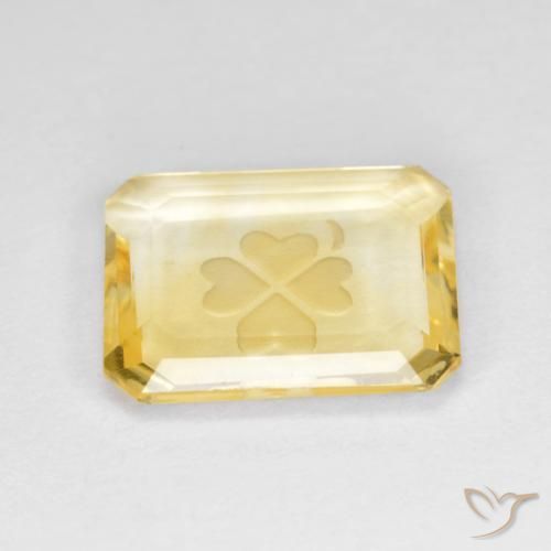 Citrine Doré naturelle Octogone / coupe Émeraude, 3.09 ct, Transparent