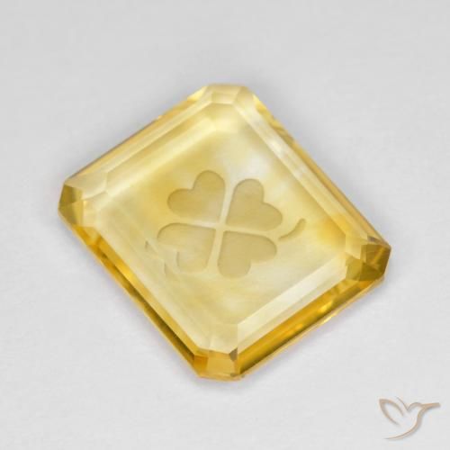 Citrine Or moyen naturelle Octogone / coupe Émeraude, 3.40 ct, Transparent