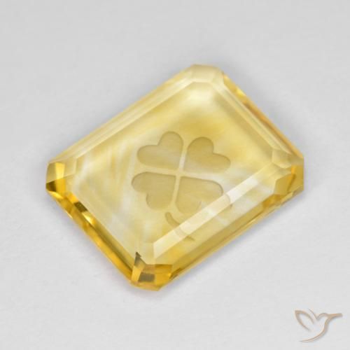 Citrine Or moyen naturelle Octogone / coupe Émeraude, 3.40 ct, Transparent