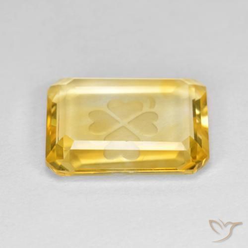 Citrine Or moyen naturelle Octogone / coupe Émeraude, 3.40 ct, Transparent