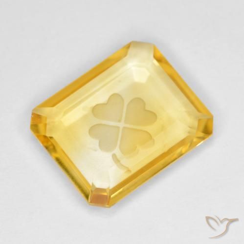 Citrine Or naturelle Octogone / coupe Émeraude, 3.23 ct, Transparent