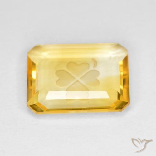 Citrine Or naturelle Octogone / coupe Émeraude, 3.23 ct, Transparent