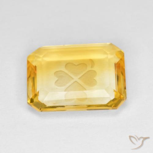 Citrine Or moyen naturelle Octogone / coupe Émeraude, 3.47 ct, Transparent