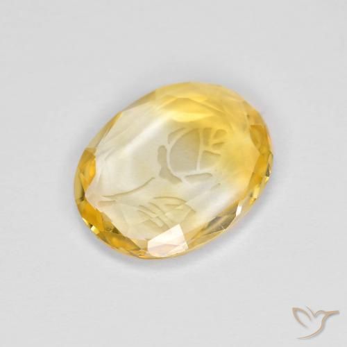 Citrine Doré naturelle ovale, 1.53 ct, Transparent