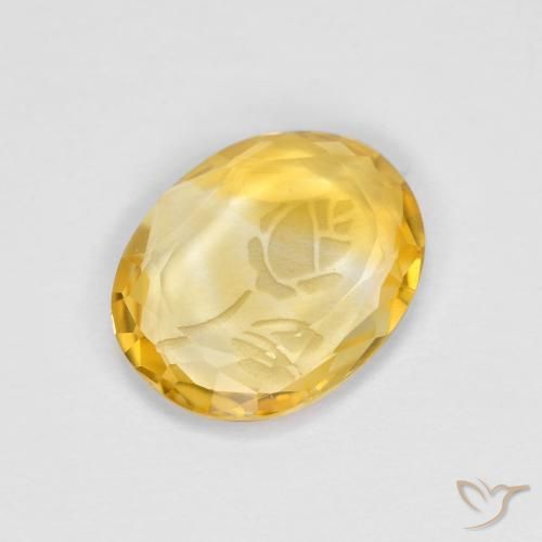 Citrine Or moyen naturelle ovale, 1.51 ct, Transparent