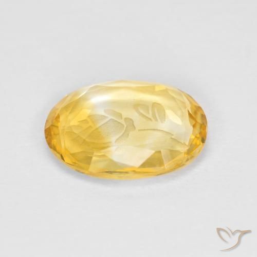 Citrine Or moyen naturelle ovale, 1.51 ct, Transparent