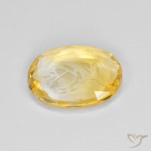Citrine Doré vif naturelle ovale, 1.59 ct, Transparent