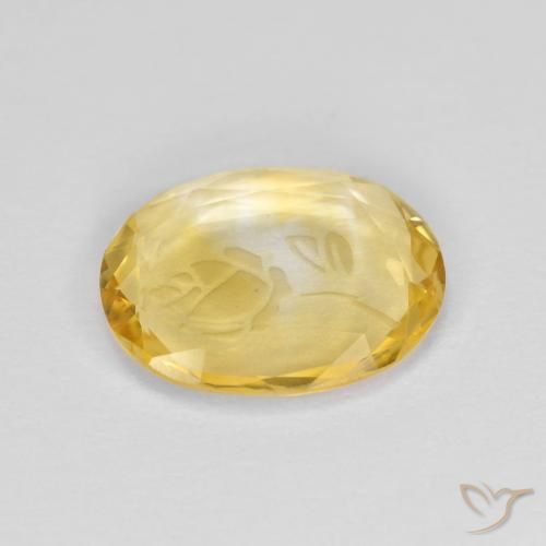Citrine Doré jaunâtre naturelle ovale, 1.44 ct, Transparent