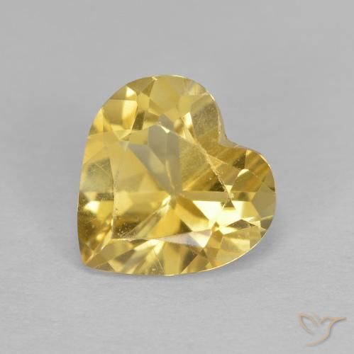 1.00ct Naturel Doré Citrine, Cœur, VS