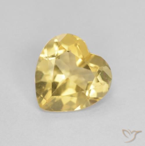 Citrine Jaune doré naturelle Cœur, 1.01 ct, VS